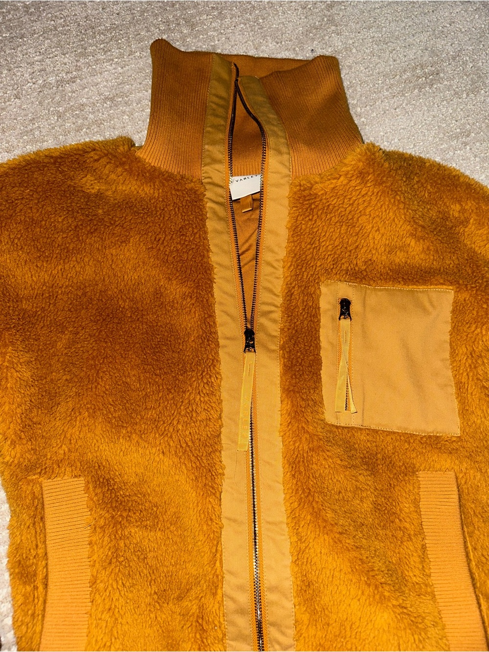 Varley Myla Zip-Through Sherpa Fleece Jacket Buckthorn Brown Mesa M